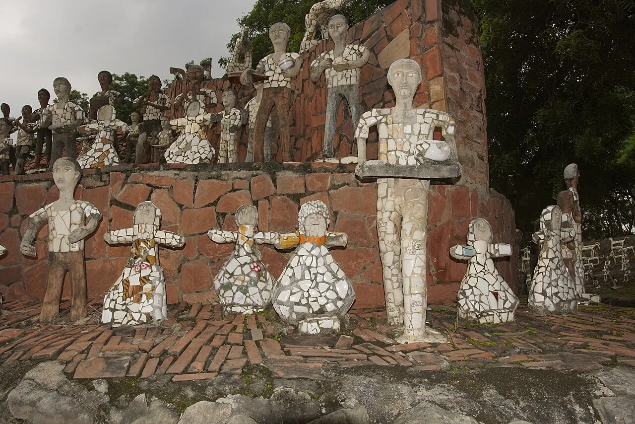 Stone and mosaic landscaping at the Rock Garden of Chandigarh